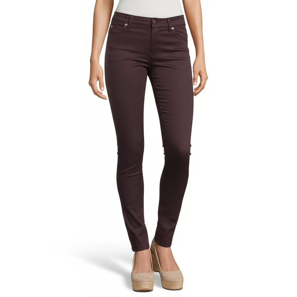 Universal Thread Skinny Jeggings Size 0/25 Burgundy High-Rise Sculpting‎ Stretch